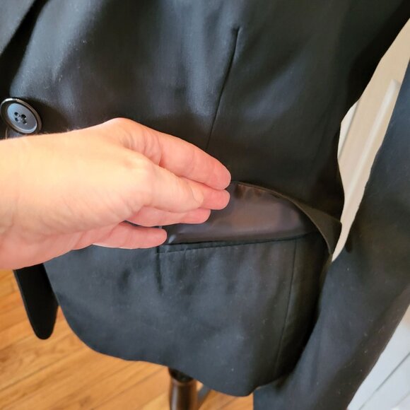 Black Single Button Fitted Blazer Old Navy M Classic Old Money Office Tailored - Picture 5 of 8